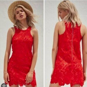 Lovers + Friends Red Laceini Dress Size XS